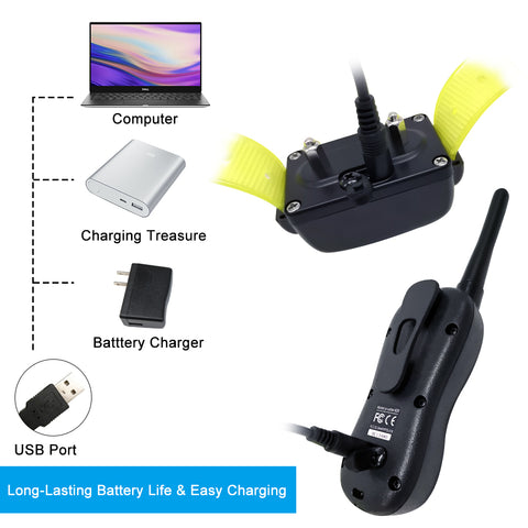 PATPET Dog Training Bark Collar with Remote - 600M Range - Sound, Vibration & Shock - 610 Model